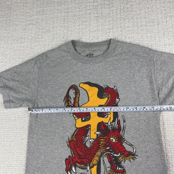Y2K RDS skate Shirt Boys SM Red Dragon Canada Big dragon print grey (Read**) - Picture 8 of 15